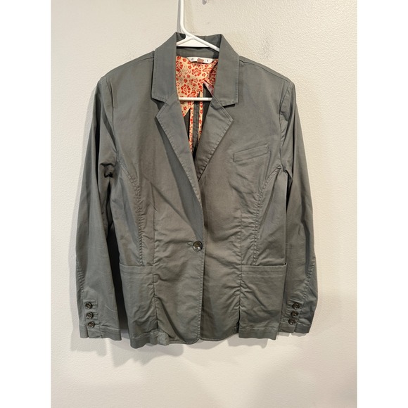 CAbi Jackets & Blazers - Cabi Womens Gray Blazer Jacket Floral Lined Button Front Size Medium